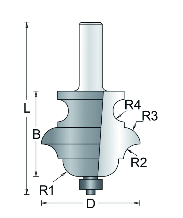 299-12 HM MultiProfielfrees met Onderlager d=12